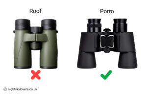 Roof and Porro binoculars comparison